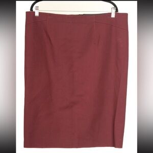 Ann Taylor Skirt Women’s 18T Burgundy Red Straight Unlined Stretch